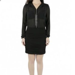 Black long sleeve IRO SILK DRESS